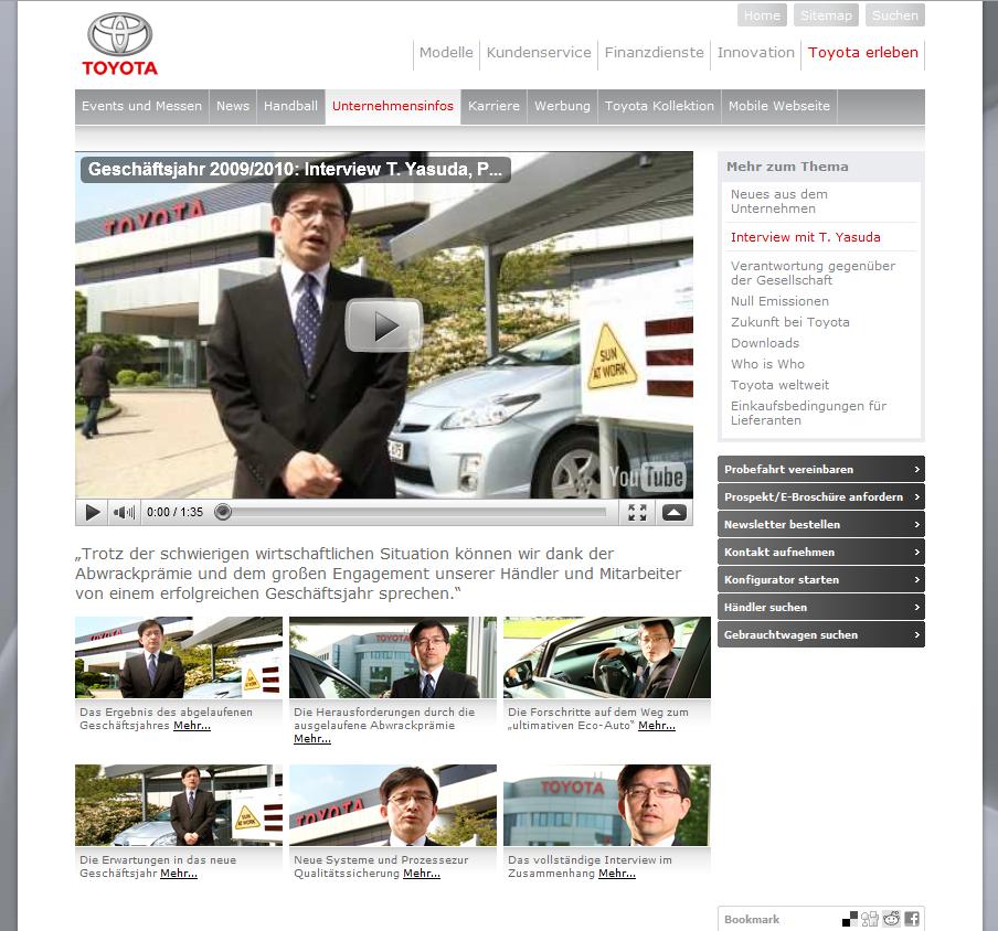 Screenshot Toyota.de