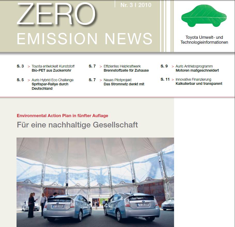 Dritte Ausgabe 2010 der Zero Emission News