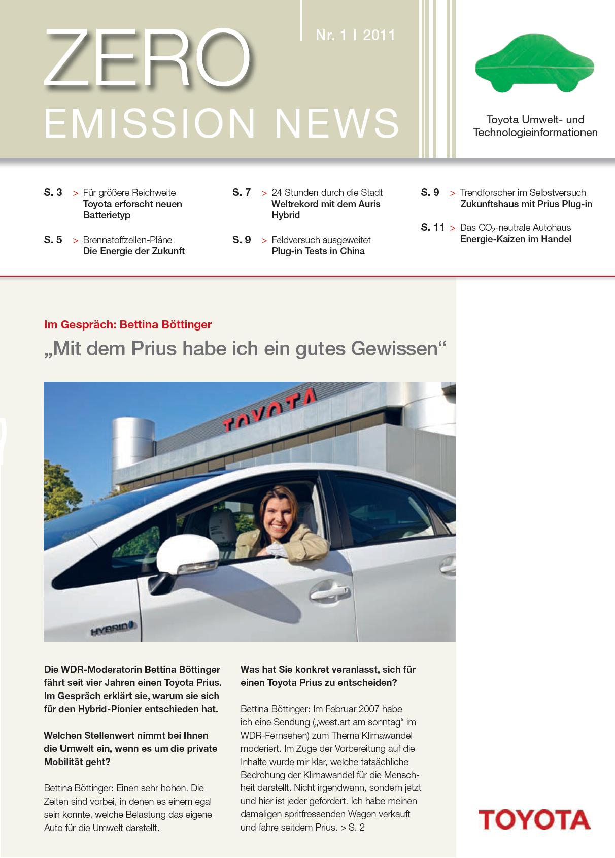 Erste Ausgabe 2011 der Zero Emission News