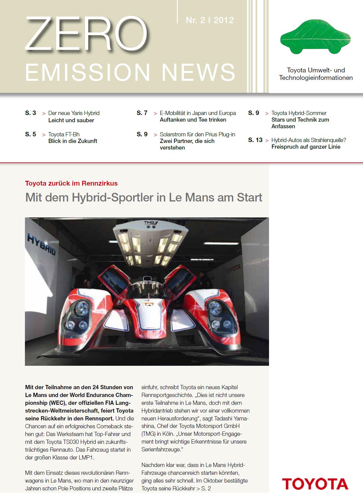 Zweite Ausgabe 2012 der Zero Emission News