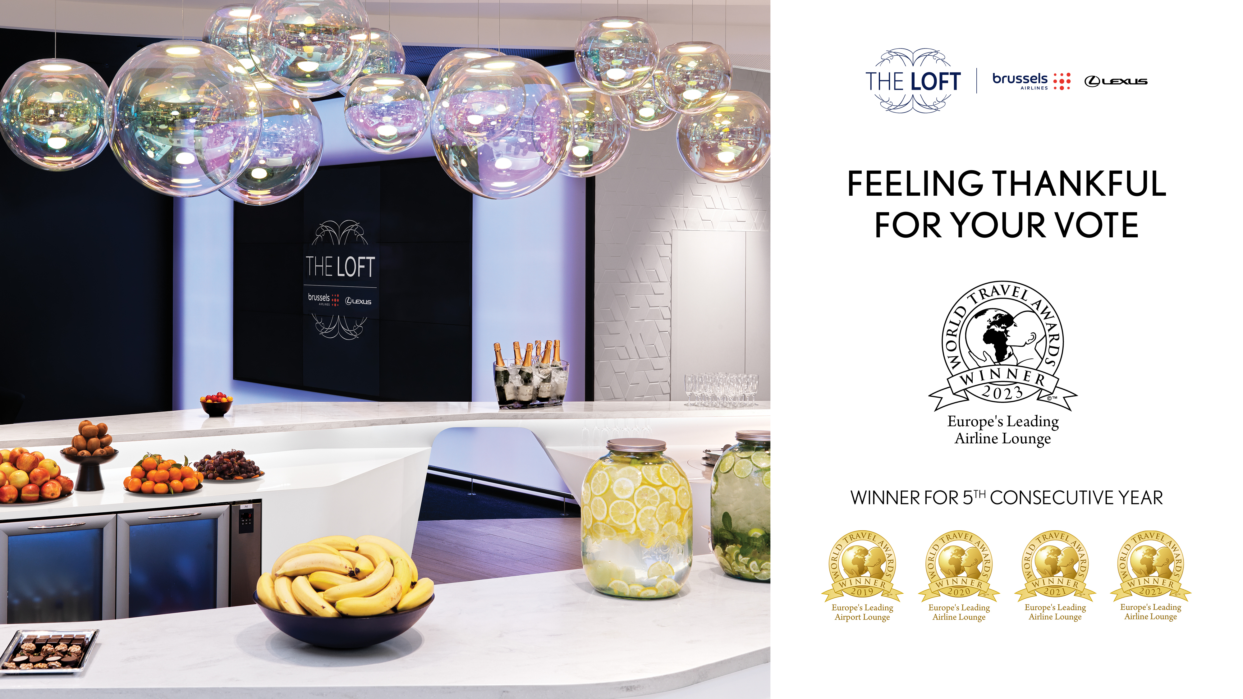 Lexus Lounge am Brüsseler Flughafen bleibt erste Wahl<br>
Erneute Auszeichnung für THE LOFT