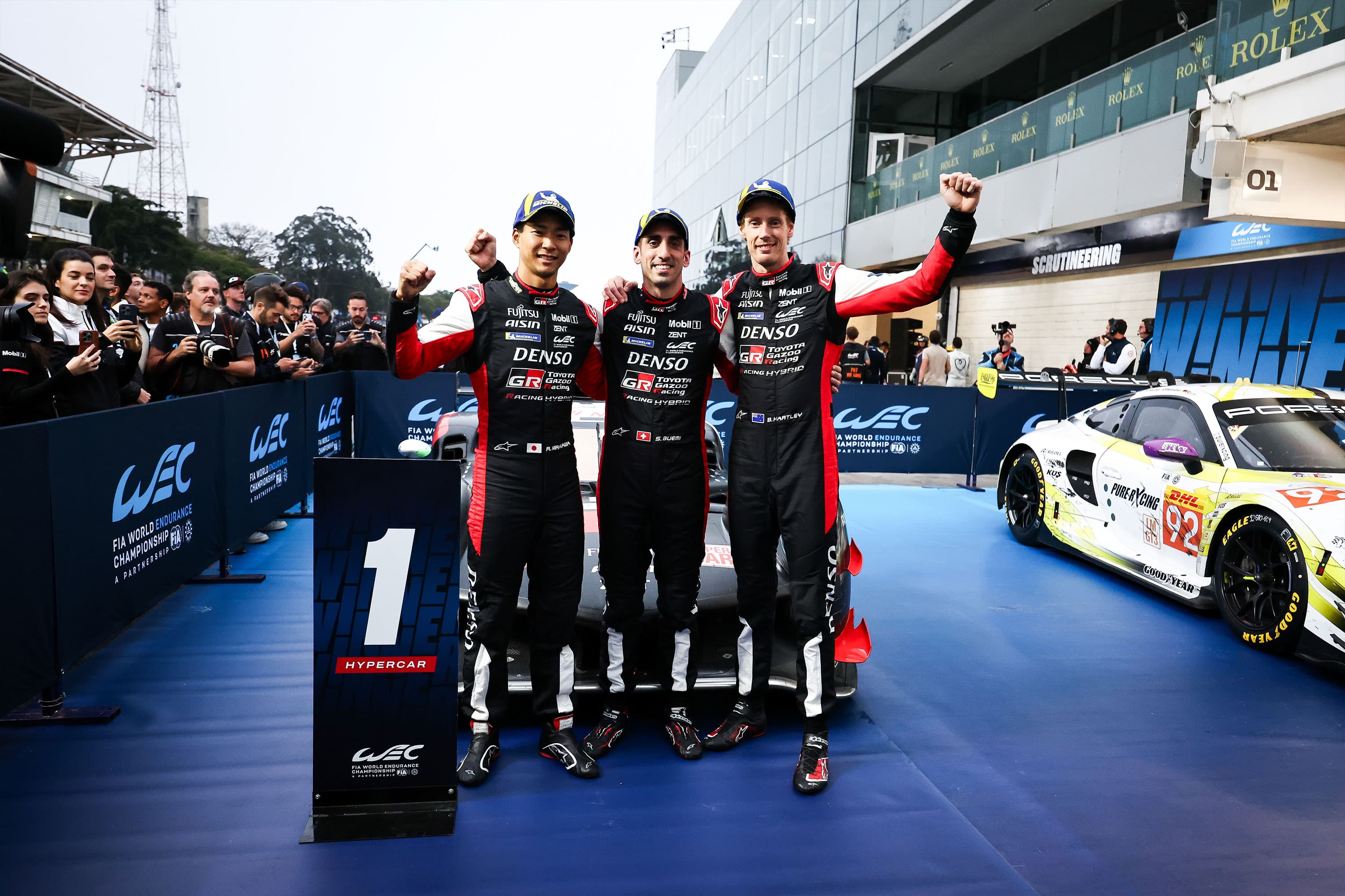 Toyota Gazoo Racing triumphiert auf der Langstrecke in Brasilien<br>
WEC-Erfolg bei den Sechs Stunden von São Paulo
