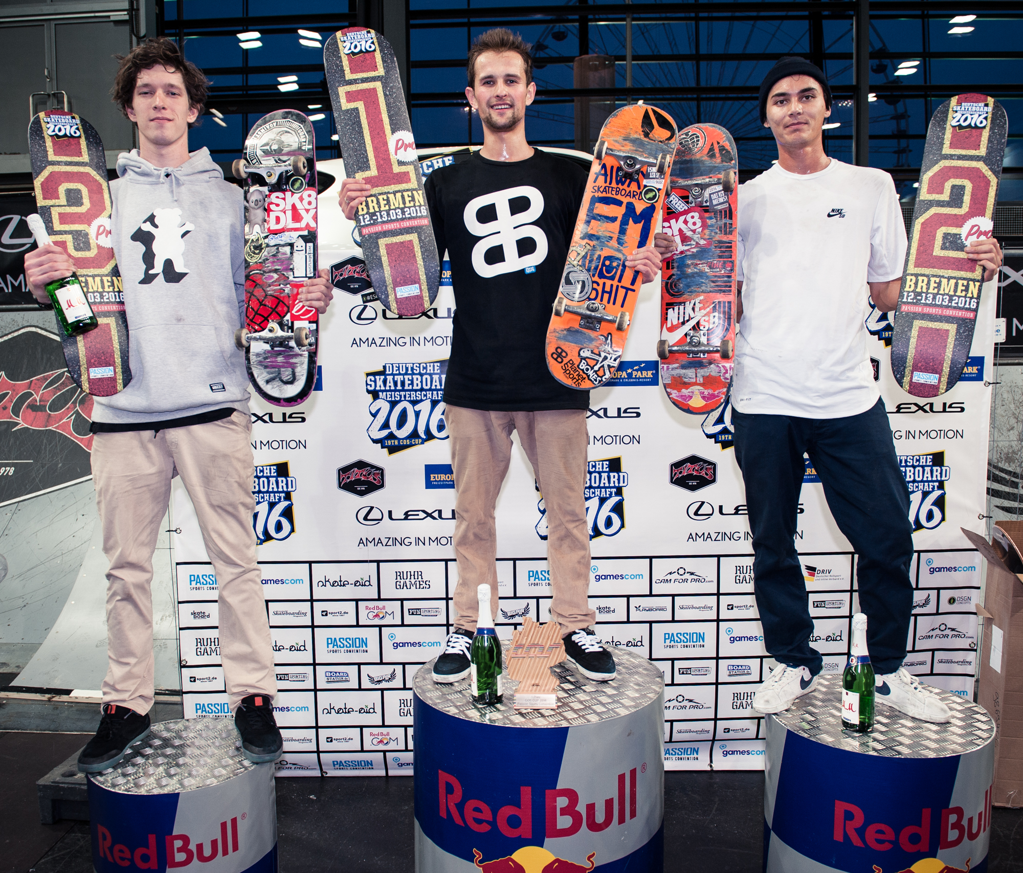 Winners Bremen 1: 1. Alex Mizurov (mitte) 2. Denny Pham (rechts) 3. Christoph Radtke (links) (Fotograf: Dennis Scholz)